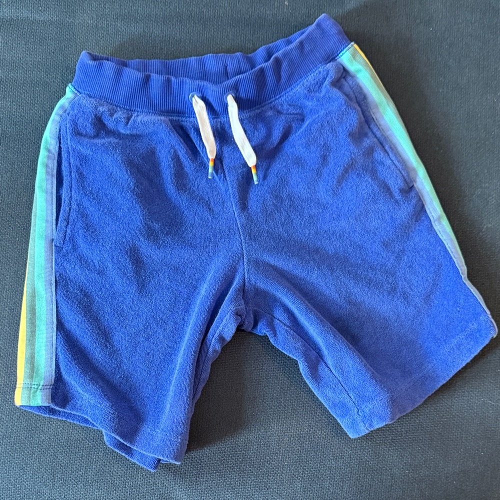 Hanna Andersson Blue Kids Shorts with Rainbow Stripes